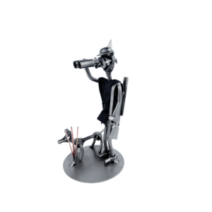 Metalowa figurka myśliwego z psem – oryginalny prezent dla myśliwego