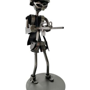 figurka żołnierza metalowa z karabinem