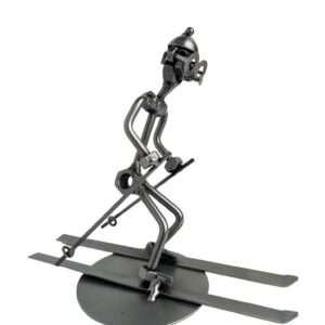 metalowa figurka narciarz biegowy prezent