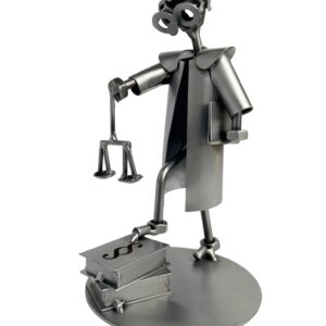metalowa figurka prawnik z waga sprawiedliwosci prezent upominek jubileusz